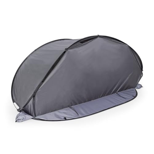 PICNIC TIME Manta Portable Beach Tent, Fully-Assembled Pop Up Tent, Beach Shade and Sun Shelter, Instant Outdoor Shade with Carrying Bag for Outdoors and UPF50+ UV Protection (Gray with Black Accents) - color: Gray