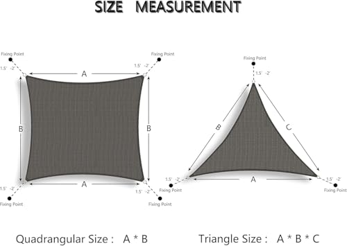 Tronssien Triangle 12'x12'x12' Sun Shade Sail, 95% UV Blockage Canopy Awning for Outdoor Patio and Garden, Yard Activities - color: Graphite, size: 12x12x12 ft
