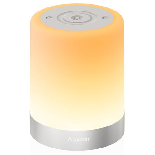 Night Light for Kids Baby, Dimmable Touch Lamp for Nursery, 256 RGB Colors 5 Brightness, Portable Rechargeable Bedside Table Lamp for Nightstand, Kids Night Light for Bedroom Living Room, Silver - color: Silver