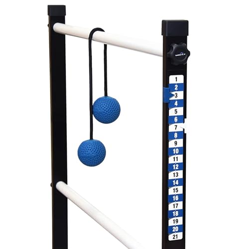 Vivere Ladder Golf Extreme Metal Tournament Edition Ladder Ball Tossing Game with 2 Metal Ladders and 2 Sets of Soft Bolas - Official Equipment
