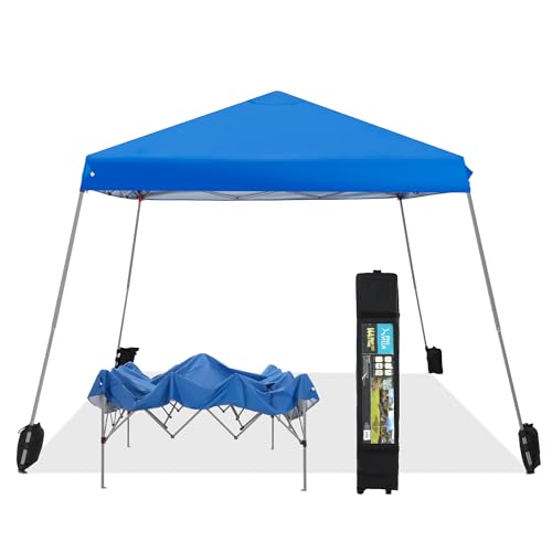 MFSTUDIO 12x12 Pop up Canopy Tent, Gazebo Shelter Sun Shade Canopies Patio Portable Popup Tents Easy Setup Waterproof with 9x9ft Top, for Beach,Parties,Picnics - color: Blue, size: 12x12ft