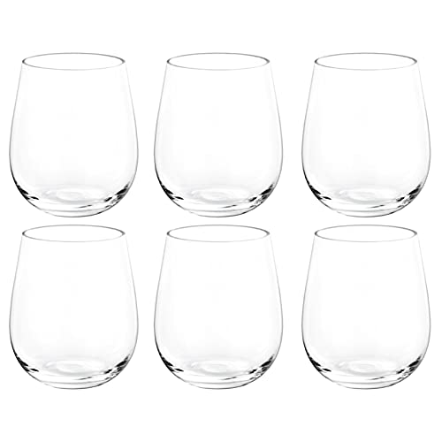 KOXIN-KARLU Classic 18-ounce Acrylic Stemless Wine Glasses, Unbreakable Mixed Drinkware Plastic Tumbler, set of 6 Clear - color: Clear