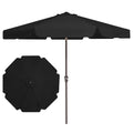 JEAREY 9 FT Patio Umbrella Outdoor, Table Umbrellas Market Umbrella w/Push Button Tilt/Crank, 8 Sturdy Ribs(black) - color: black
