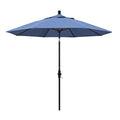 California Umbrella 9' Round Aluminum Patio Umbrella, Crank Lift, Collar Tilt, Bronze Pole, Frost Blue Olefin - color: Forest Blue