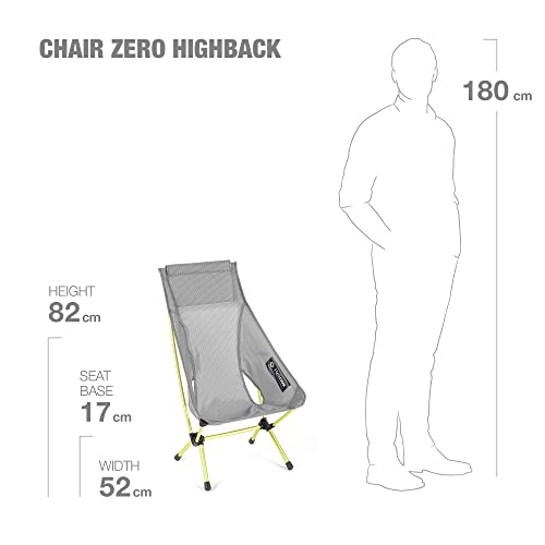 Helinox Chair Zero Highback Chair, 1.43lbs, Ultralight, High Back Camping Chair, Backpacking, Folding Outdoor Chairs, Grey - color: Grey
