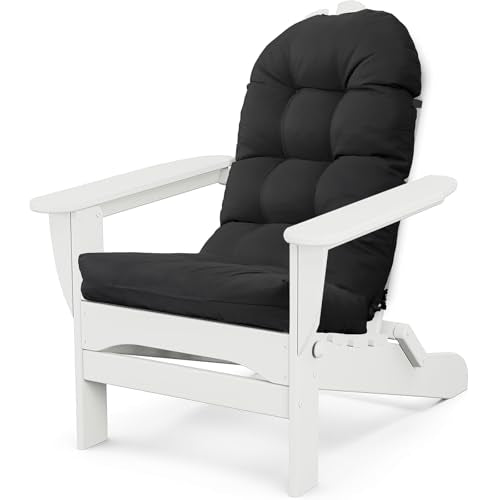 Adirondack Chair Cushion, Thick Indoor/Outdoor Rocking Chair Cushion with High Elasticity PP Cotton, Fade-Resistant, 44'x19'x4 - color: Black