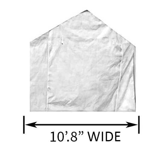 10X20 Canopy Tarp Carport (Front Panel White) - color: Front Panel White