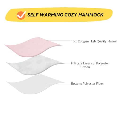 Patas Lague Cat and Dog Hammock Bed for Small Dogs, Brethable Wooden Cat Pet Rabbit Elevated Bed Cots Furniture for All Seasons Fleece Pink - color: Fleece Pink