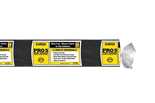 Dewitt 6-Pack Pro-5 Weed Barrier Fabric 5 oz, 6 x 250 Feet – Heavy-Duty Woven Landscape Ground Cover Mat for Raised Garden Bed, Greenhouse Gardening, Outdoor Landscaping, and Commercial Planting - size: 6 Pack, style: 6' x 250'