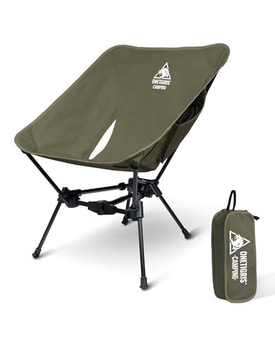 ONETIGRIS Tigerblade Camping Chair, Lightweight Folding Backpacking Hiking Chair, Compact Portable 330 lbs Capacity - color: Ranger Green