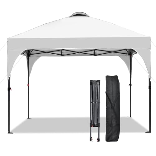 GDY 10x10 Easy Set Up Camping Canopy, Pop Up Tent with 4 Piece Sidewalls, Easy Up Canopy for Events, Parties, Gatherings, Camping, White. - color: White, size: 10x10