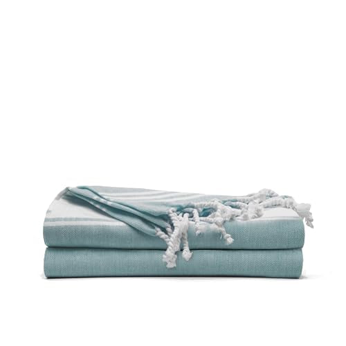 Cotton Turkish Beach Towel with Towels Oversized 36"x72" Pool Absorbent Extra Large Quick Dry Sand Travel Towel (Green, 2 Pack) - color: Green, size: 2 Pack