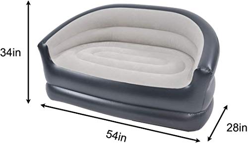 Yosogo Folding Portable Inflatable Double Sofa, Lazy Flocking Two-Seater Lounge Chair with Electric Air Pump - Great for Pop Up Indoor Living Room and Outdoor