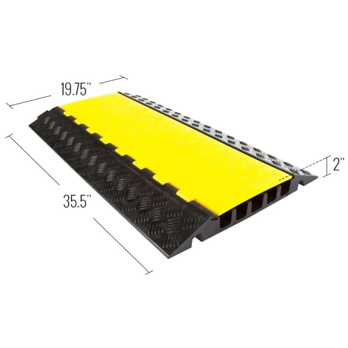 5-Pack Bundle of 5-Channel Modular Industrial Rubber Cable Ramp Middle Sections