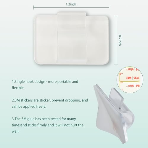 Dazzle Bright Hooks for Outdoor String Lights Clips, 30Pcs Heavy Duty Cable Clips Waterproof Adhesive Strips for Hanging Christmas Light, Outside UV-Resistant Clear Sticky Cord Holders Rope Organizer