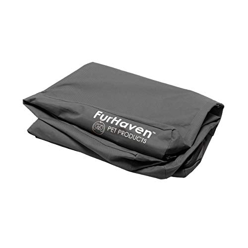Furhaven Replacement Dog Bed Cover Water-Resistant Indoor/Outdoor Logo Print Oxford Polycanvas Mattress, Washable - Stone Gray, Jumbo (X-Large) - color: Stone Gray, size: Jumbo