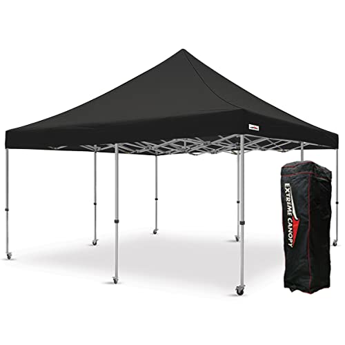 Extreme Canopy Commercial Heavy Duty Aluminum Instant Popup Canopy Tent (Black, 16ft x 16ft) - color: Black, size: 16ft x 16ft