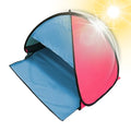 Head Sun Shelter Tent, PopUp Beach Shade Sun Protection Face, Pet Beach Tent, Instant Protection Canopy, Windproof Waterproof Small Breathable Portable for Camping - color: Red and blue