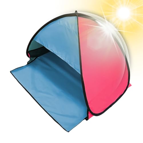 Head Sun Shelter Tent, PopUp Beach Shade Sun Protection Face, Pet Beach Tent, Instant Protection Canopy, Windproof Waterproof Small Breathable Portable for Camping - color: Red and blue