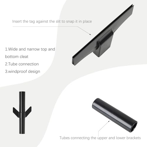 2 Pack Metal Yard Sign Stakes, 38 Inch Height Sign Holder, Rust, Wind & Dust Resistant Sturdy Metal Stake for Ground Yard Lawn - color: Black