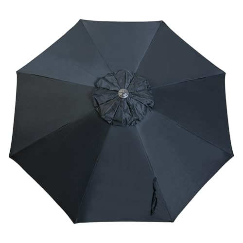 9ft Market Patio Umbrella Canopy - 8 Ribs Canopy Replacement - UV Protective UPF 50+ and Fade Resistant Patio Canopy - Wind Vent Replacement Canopy Cover (Canopy Only) (Purple) - color: Black Polyester
