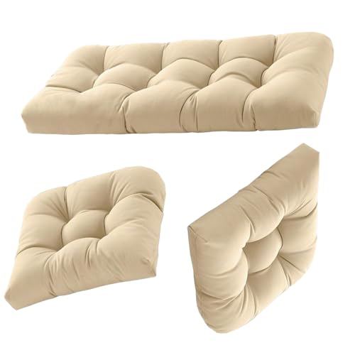 Wicker Chair Cushions Bench Cushion for Outdoor Furniture Patio Furniture Set Bay Window Seat - color: Beige