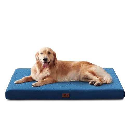 Orthopedic XL Dog Bed Mat for Extra Large Dogs, Waterproof Dog Crate Bed with Removable Cover, Washable Pet Bed for Crate, 41"x28", NOT for Chewers - size: 41"L x 28"W x 3"Th