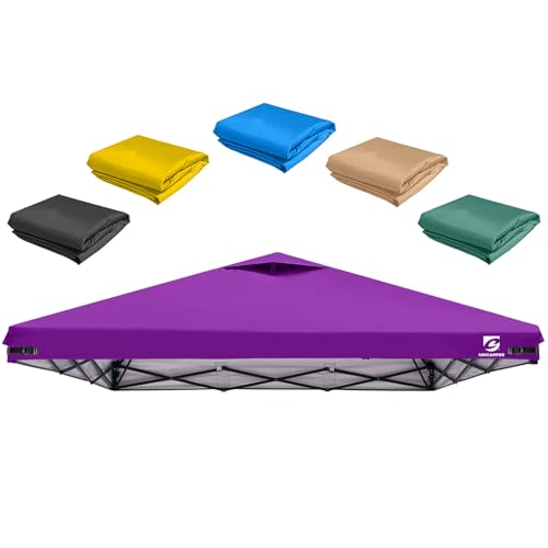 10x10 Pop Up Canopy Replacement Top Cover with Air Vent for Straight Leg Canopy Tent, Waterproof for Outdoor Garden Patio Camping Sun Shade (Purple) - color: Purple