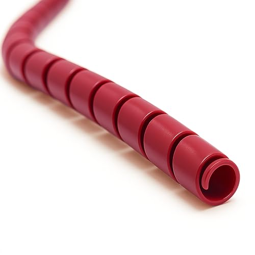 Electriduct 1/2 Inch Heavy Duty Spiral Wrap HDPE Flexible Plastic Cable Sleeve Hose Protector 25 Feet - Red - color: Red, size: 0.5 in - 25 ft