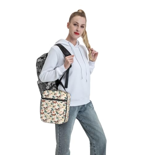 Butterfly Lunch Box Insulated Lunch Bag for kids Girls Boys Women,Reusable Lunch Box Containers for Women Men,Durable Cooler Tote Bag Lunchbox for Office/School/Picnic - color: Butterfly02