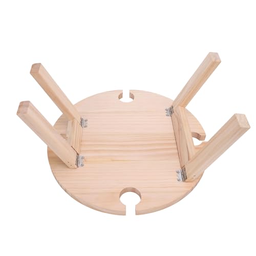 ZJchao Wine Picnic Table, Birch Wood Portable Folding Table,Couples,Friends,Families,Outdoors,Camping,Boating,Beach,Garden,Lawn,Home,Yard, Lightweight Tray with 4 Glass Holders,