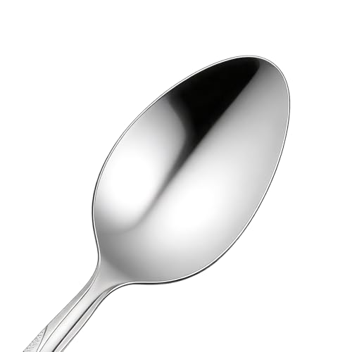 150 Pieces Dinner Spoons Set, 7.24 Inch Stainless Steel Spoons Silverware Spoon Bulk Mirror Polished Metal Dessert Spoon for Home Kitchen, Restaurant Dishwasher Safe