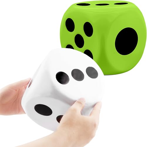 2 Pieces 6 Inches Large Foam Dice Set Giant Foam Dice Soft Dot Dice Toy for Family Educational Toys Parent Child Board Games Nights Casino Themed Party Decoration (Color Set 5) - color: Color Set 5