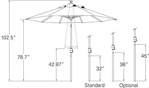 Treasure Garden Octagonal 9 ft Patio Umbrella - Outdoor Furniture Table Umbrella – Push-Button Tilt – Bronze Aluminum Frame (Obravia, Khaki) - color: O'bravia Khaki w/Bronze Frame, size: 9 FT Push Button Tilt