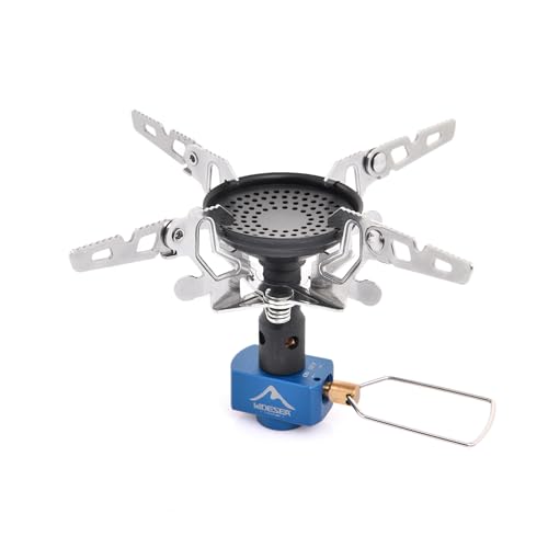 Widesea Camping Burner Stove 3300W Outdoor Gas Stove Small Backpacking Stoves Portable Bottletop Backpacking Stove Portable Tourist Survival Bushcraft Kitchen - style: NON IGNITION