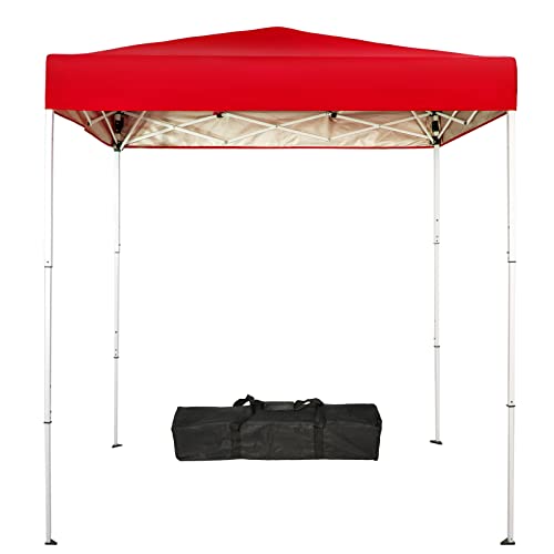 Sunnyglade 6x4 Ft Pop-Up Canopy Tent Outdoor Portable Instant Shelter Folding Canopy with Carry Bag - color: Red