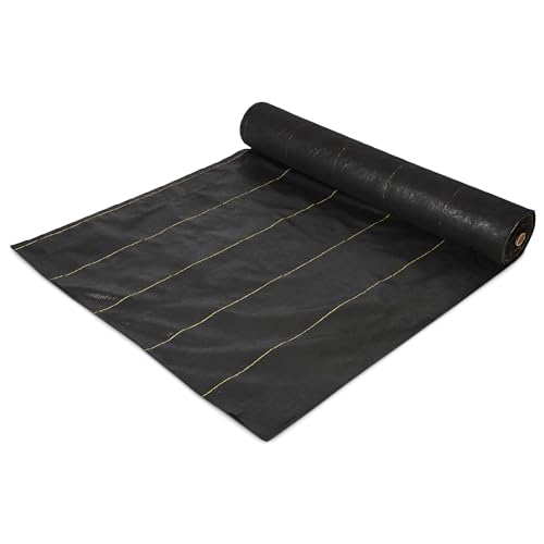 Dewitt Sunbelt Weed Barrier Fabric 3.2 oz, 6 x 300 Feet – Heavy-Duty Ground Cover Mat for Greenhouse Floors, Garden Rows, Raised Beds, Yard Gardening, and Outdoor Landscape Protection - size: 1 Pack, style: 6' x 300'