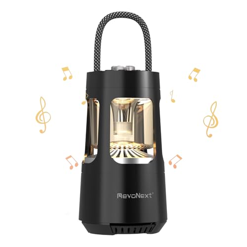 LED Camping Lantern Rechargeable,Outdoor Bluetooth Speakers, 4000mAh ,IPX4 Waterproof ,Dimmable Tent Lights for Power Outages, Decorations for Party Garden Patio/Pool (Black) - color: Black