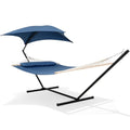 SUNCREAT Hammocks for Outside with Stand, Sunshade, Porch Hammock and Stand, 475 lbs Capacity, Patent Pending, Navy - color: Navy