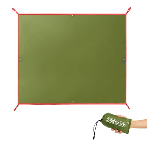 Frelaxy Tent Footprint, Waterproof Camping Tarp, Durable Tent Floor to Elevate Your Camping, Hiking, Backpacking, Hammock, Beach Experience - color: Army Green, size: 3 Person—80'' x 80''