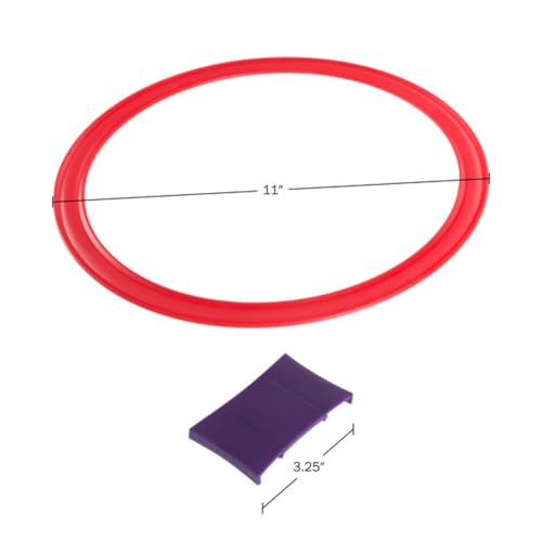 HEY! PLAY! Hopscotch Rings Game - Ten 11-Inch Plastic Rings and 15 Connectors for Indoor and Outdoor Use - Play Set for Girls-and Boys (Multicolored),(Pack of 2) - size: Medium (Pack of 2)