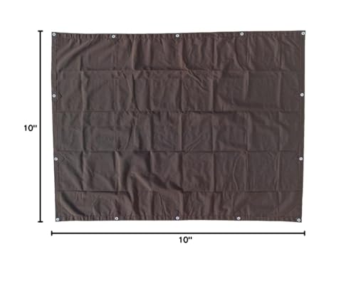 Mytee Products (4 Pack) 6' x 8' Dark Brown Canvas Tarp 12oz - Water Resistant & Breathable - Heavy Duty Tarps - Multipurpose Tarpaulin Cover for Camping Tent - color: Dark Brown (4 Pcs), size: 6' x 8'