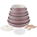 Pots and Pans Set Nonstick - YIIFEEO Kitchen Cookware Sets Detachable Handle Pot and Pan Set Removable Handle Camping Cooking Set, Oven Broiler Safe 550F Non Toxic Frying Pans for Cooking Pan Set Gift - color: Purple