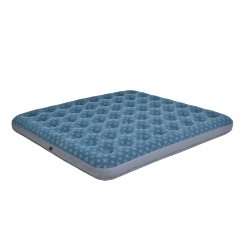 DIMAR GARDEN King Size Air Mattress Inflatable Bed Sleeping Pad for Camping, Patterned Flocking Blue - size: King