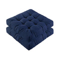 Meditation Floor Cushions Set of 2, Thickened Floor Pillow for Adults, Large Square Pillows Seat Cushion for Tatami Living Room Yoga, Memory Sponge Block Added, 22x22 Inch, Drak Blue
