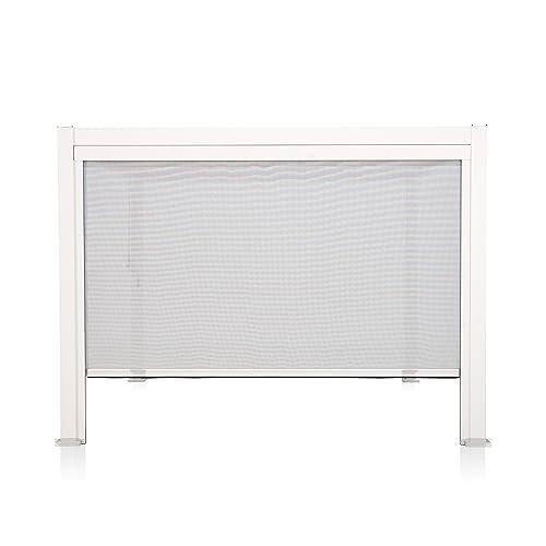 Mirador Accessory - 13Ft Side Adjustable Pull Down Screen for Mirador pergola 111S Series, Enhance Outdoor Living Space with Pull-Down Sun Shade, Wind Block, UV Resistant, White, not pergola - color: White, size: 13Ft Side(for 111 series)