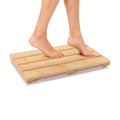 Small Bamboo Bath Mat – Mini Wooden Shower Floor Mat for Compact Bathroom, RV or Tight Spaces, Non-Slip, Quick Dry, Easy to Clean, Indoor Outdoor Use, 15.8" x 10.2" by PELYN - size: 15.8" x 10.2" (Rectangular)