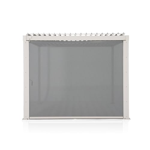 Mirador Accessory - 10Ft Side Shade Screen for Mirador pergola 80/88 Series, Crank, Enhance Outdoor Living Space with Sun Shade, Wind Block, UV Resistant, Latte, not pergola - color: Latte, size: 10Ft Side(for 80/88s)