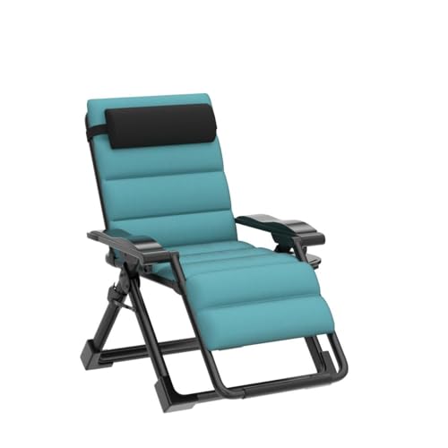 Slsy Zero Gravity Chair, Reclining Lounge Chair with Removable Cushion & Tray for Indoor and Outdoor, Patio Recliner Folding Reclining Chair - color: Linen Persian Green, style: Zero Gravity Chair