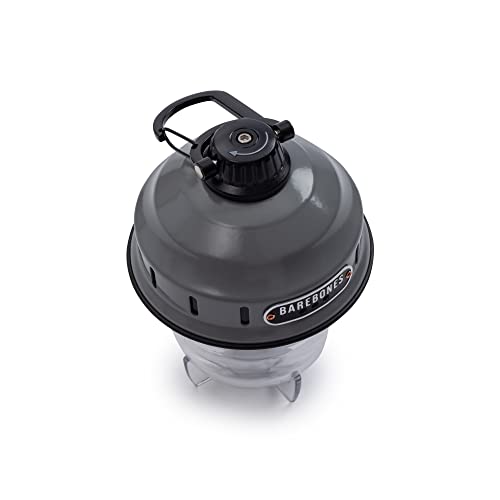 Barebones Beacon Hanging Light – State Grey, Rechargeable LED Camping Lantern with Adjustable Brightness – Weatherproof Vintage-Style Hanging Lantern for Outdoor Adventures and Year-Round Use - color: Slate Gray